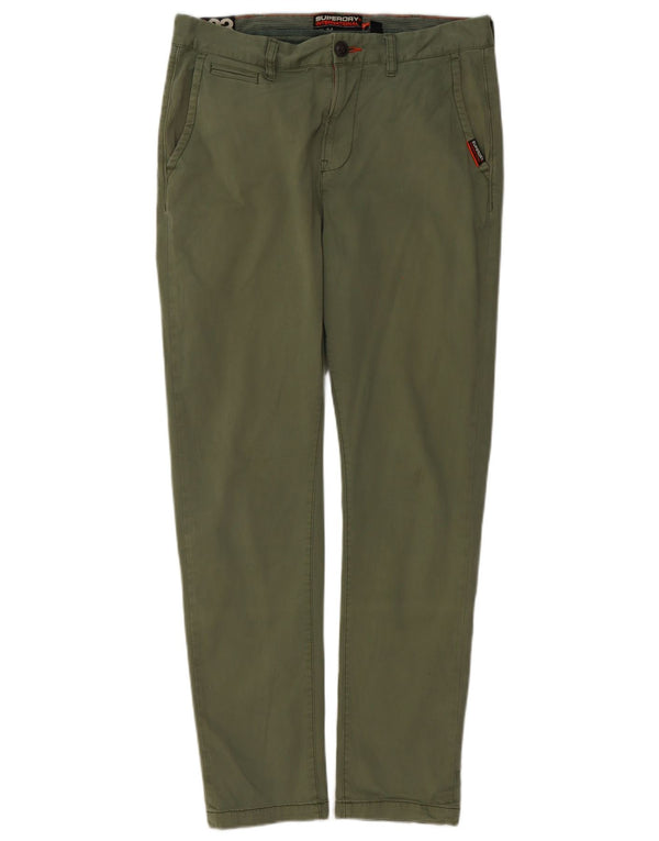 Superdry Slim Fit Chinobukser til mænd W33 L32 Grøn bomuld