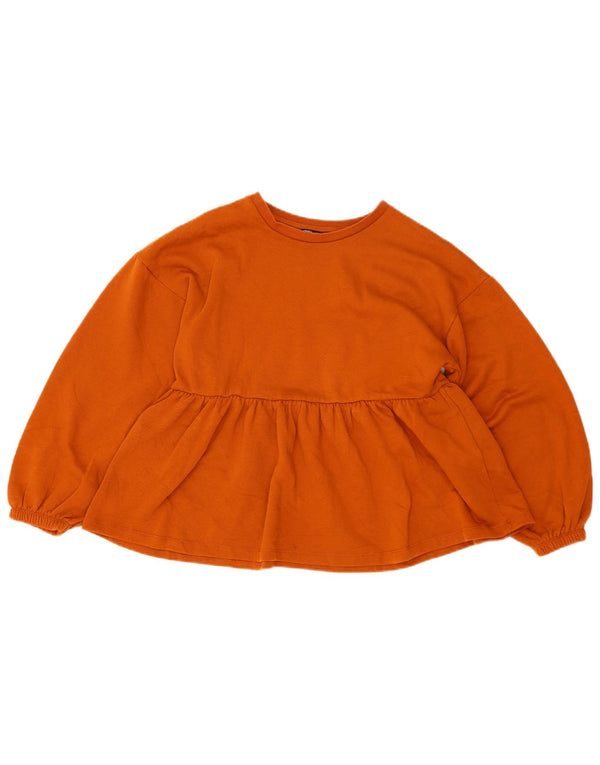 Zara Dame Oversized Sweatshirt Jumper UK 10 Lille brun bomuld