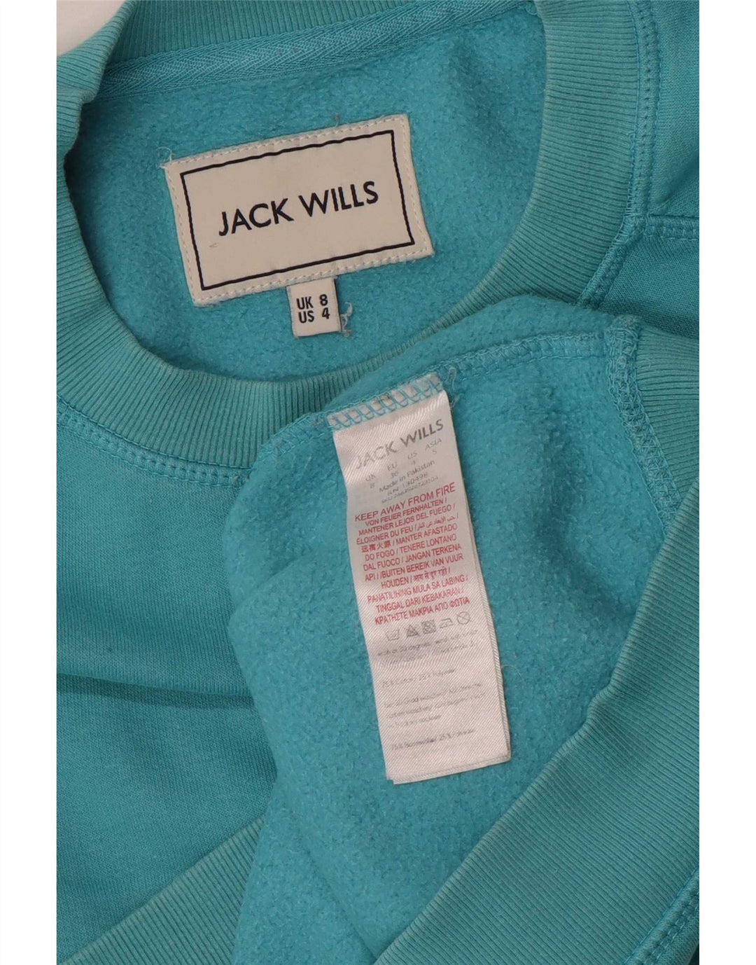 Jack Wills Dame Oversized Sweatshirt Jumper UK 8 Small Blue Cotton