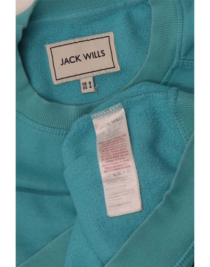 Jack Wills Dame Oversized Sweatshirt Jumper UK 8 Small Blue Cotton