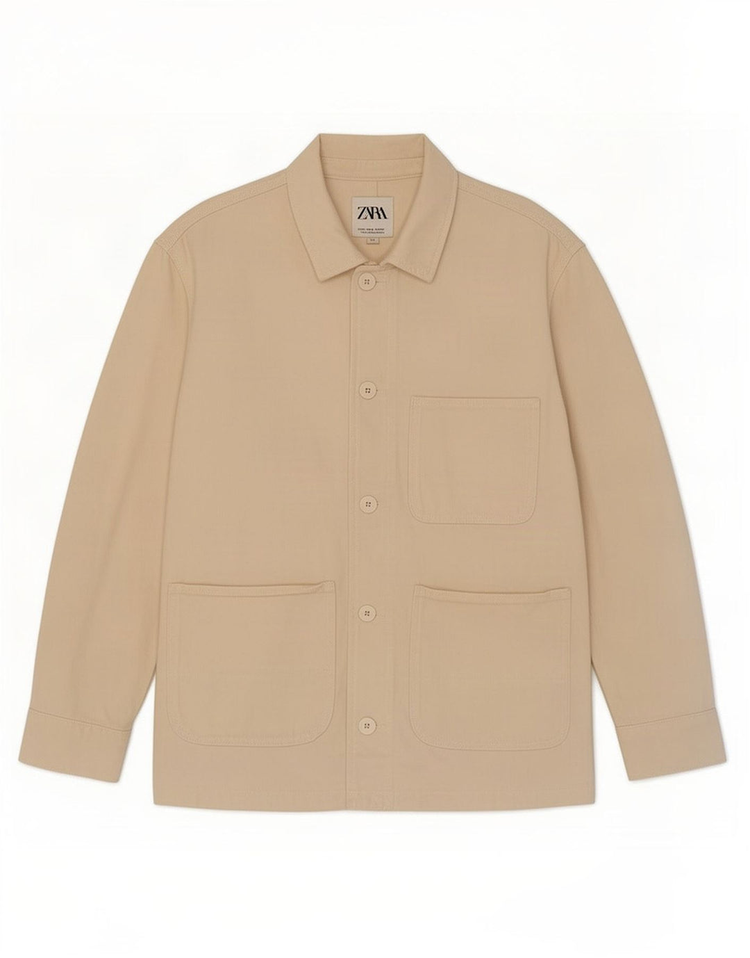 Zara Womens Utility Jacket UK 14 Medium Off White Bomuld