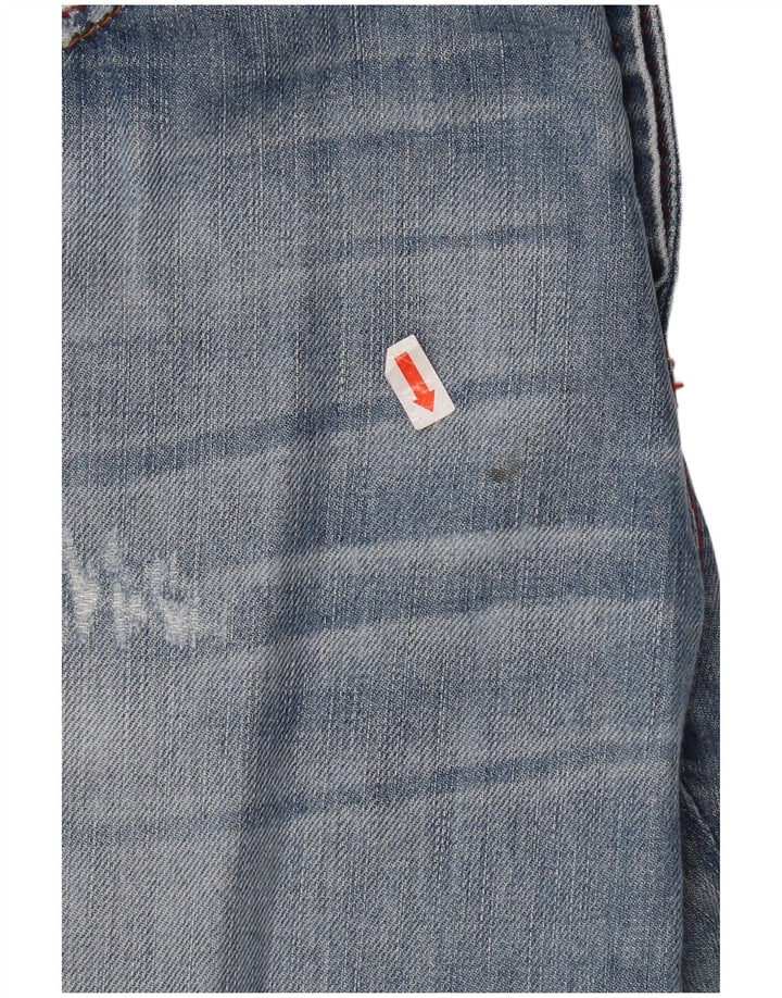 Benetton Womens Distressed Loose Fit denimshorts W30 Medium Blue