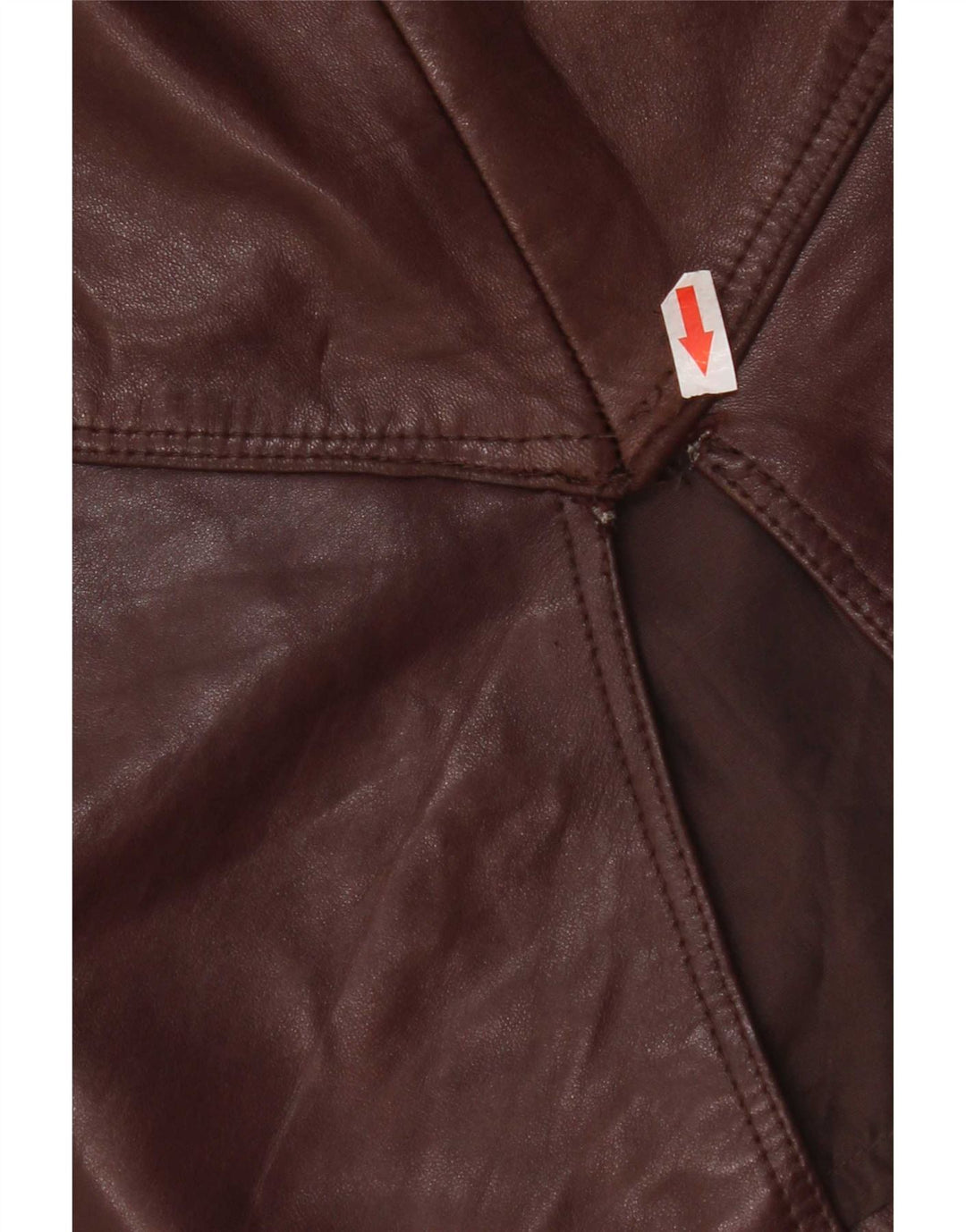 Vintage kvinders højtaljede lædernederdel IT 42 Medium W26 Brun