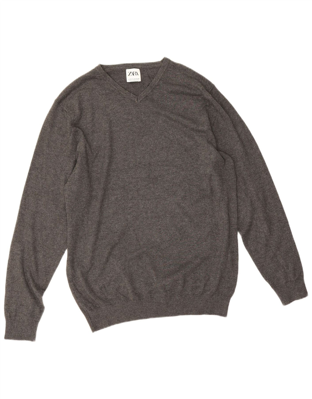 Zara Herre V-hals sweater Medium Grå Viscose