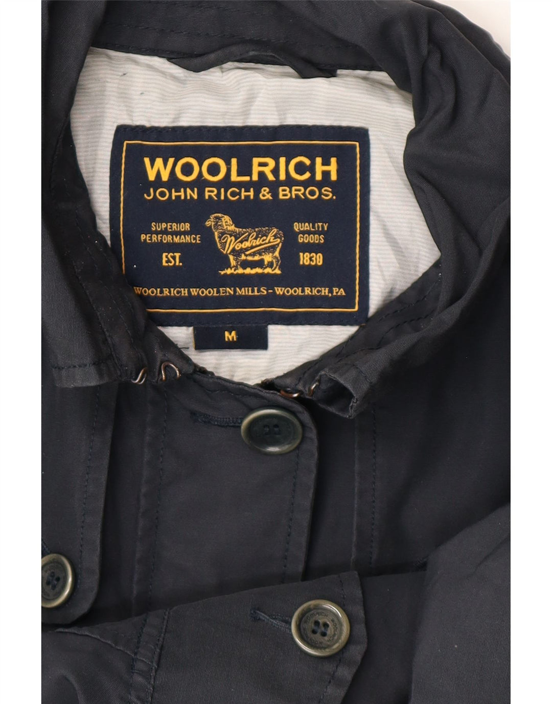WOOLRICH Womens Trench Coat UK 14 Medium Black