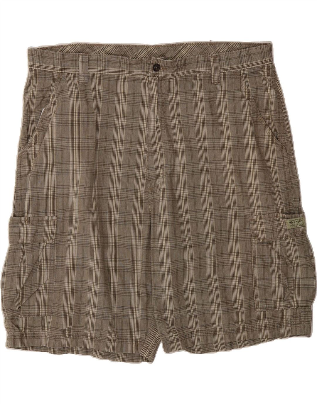 WRANGLER Mens Cargo Shorts W40 XL Grey Check Cotton Vintage Wrangler and Second-Hand Wrangler from Messina Hembry 