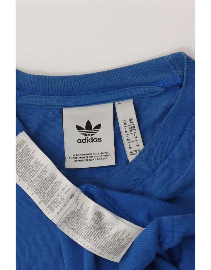 Adidas T-shirt top mellemblå bomuld til mænd