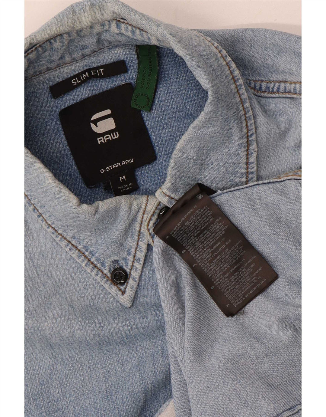 G-Star Herre Slim Fit Denim Shirt Medium Blue Bomuld