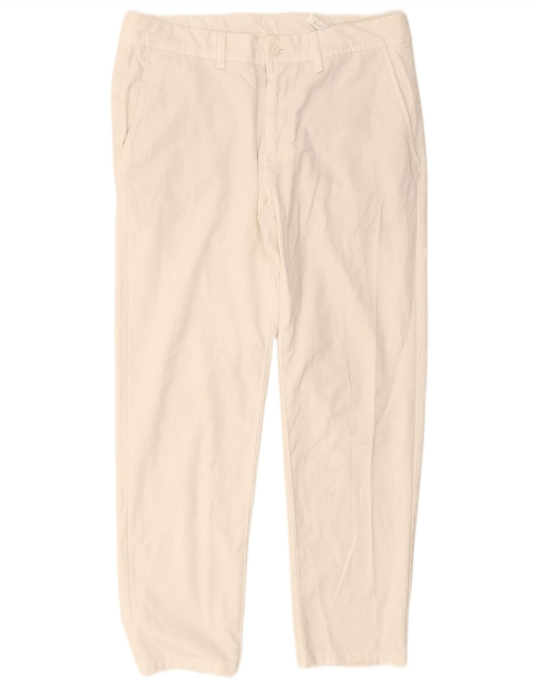 Zara Straight Chino Bukser EU 42 Large W32 L28 Hvid Polyester