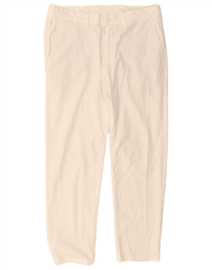 Zara Straight Chino Bukser EU 42 Large W32 L28 Hvid Polyester