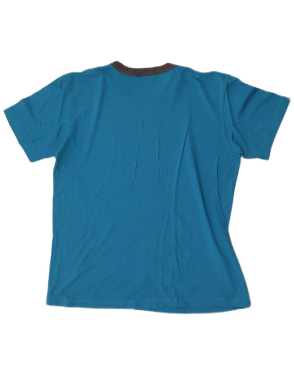 Diadora Herre T-Shirt Top Stor Blå Colourblock Bomuld