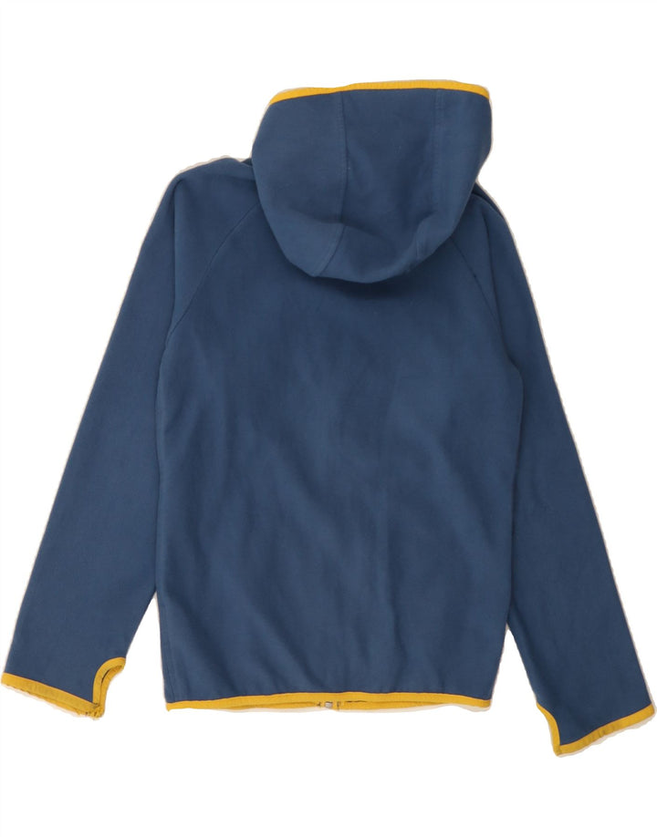 COLUMBIA Girls Hooded Fleece Jacket 10-11 Years Medium Navy Blue Polyester Vintage Columbia and Second-Hand Columbia from Messina Hembry 