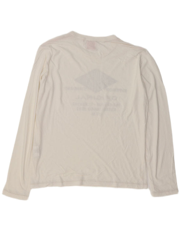 REPLAY Herre grafisk top langærmet stor hvid bomuld