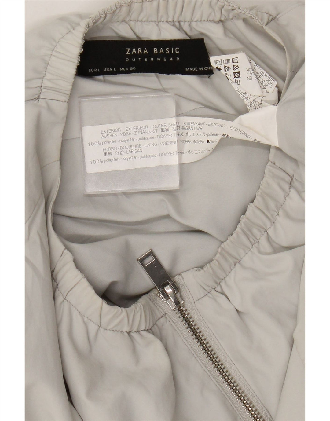 Zara Womens Bomber Jacket UK 16 Large Grå Polyester