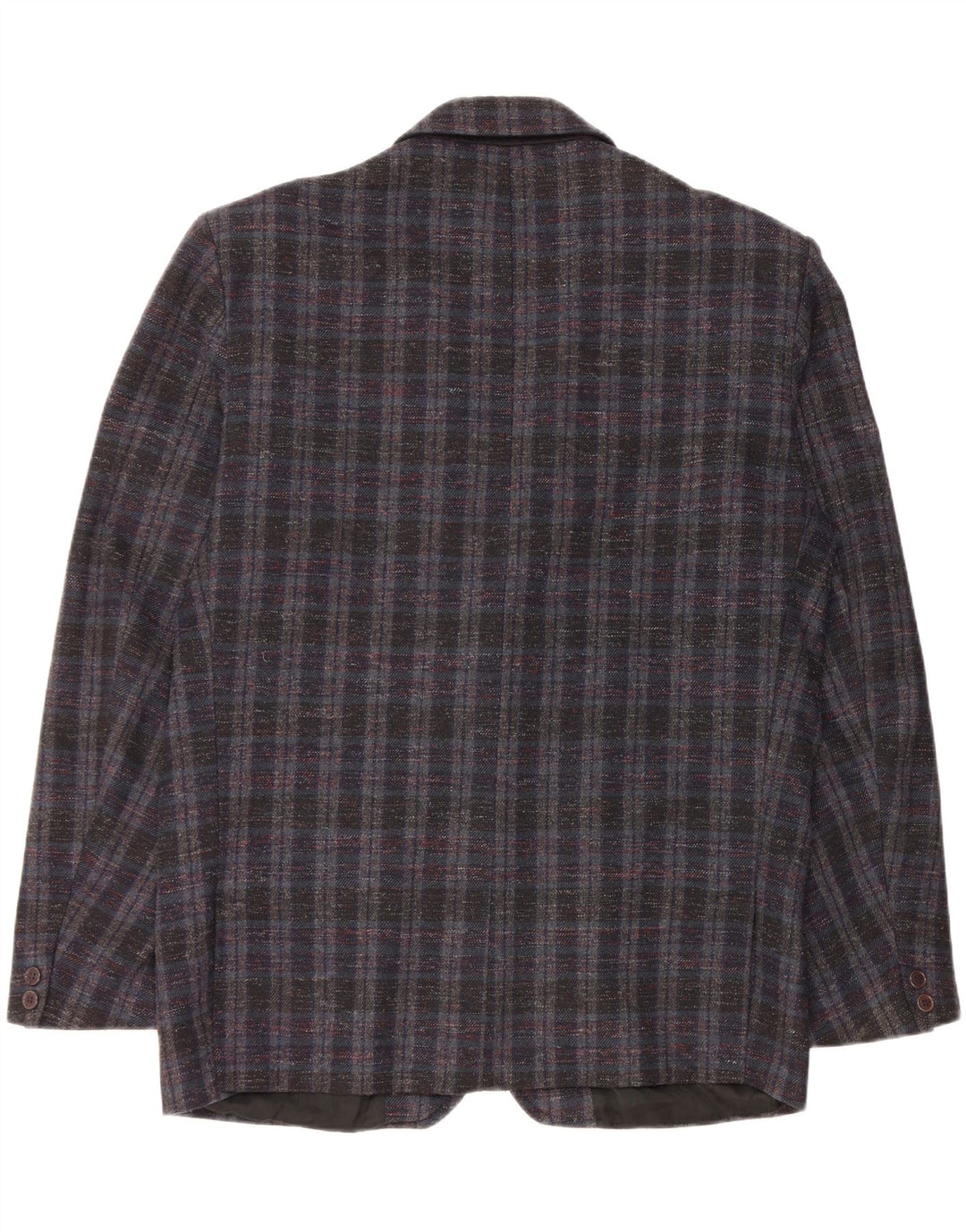 Vintage herre 2-knaps blazerjakke UK 42 XL marineblå ternet