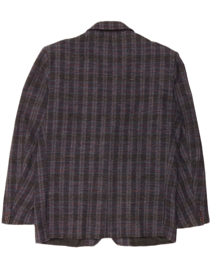 Vintage herre 2-knaps blazerjakke UK 42 XL marineblå ternet