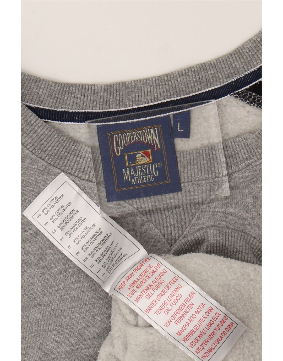 MAJESTIC Womens New York Yankees Sweatshirt Jumper UK 16 Large Grå