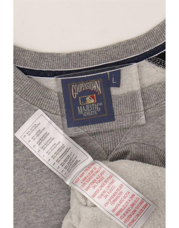 MAJESTIC Womens New York Yankees Sweatshirt Jumper UK 16 Large Grå