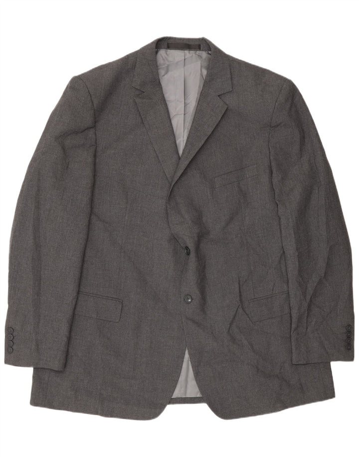 Marks & Spencer Herre 2 Button Blazer Jacket UK 48 2XL Grå Polyester