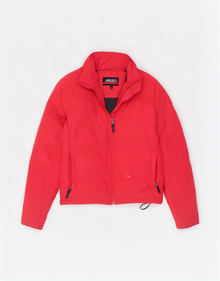 Musto Dame Oversized Polstret Jakke UK 10 Lille Rød Polyester