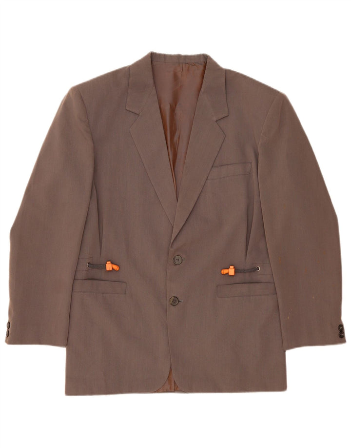 Vintage herre 2-knaps blazerjakke UK 36 Lille grå polyester