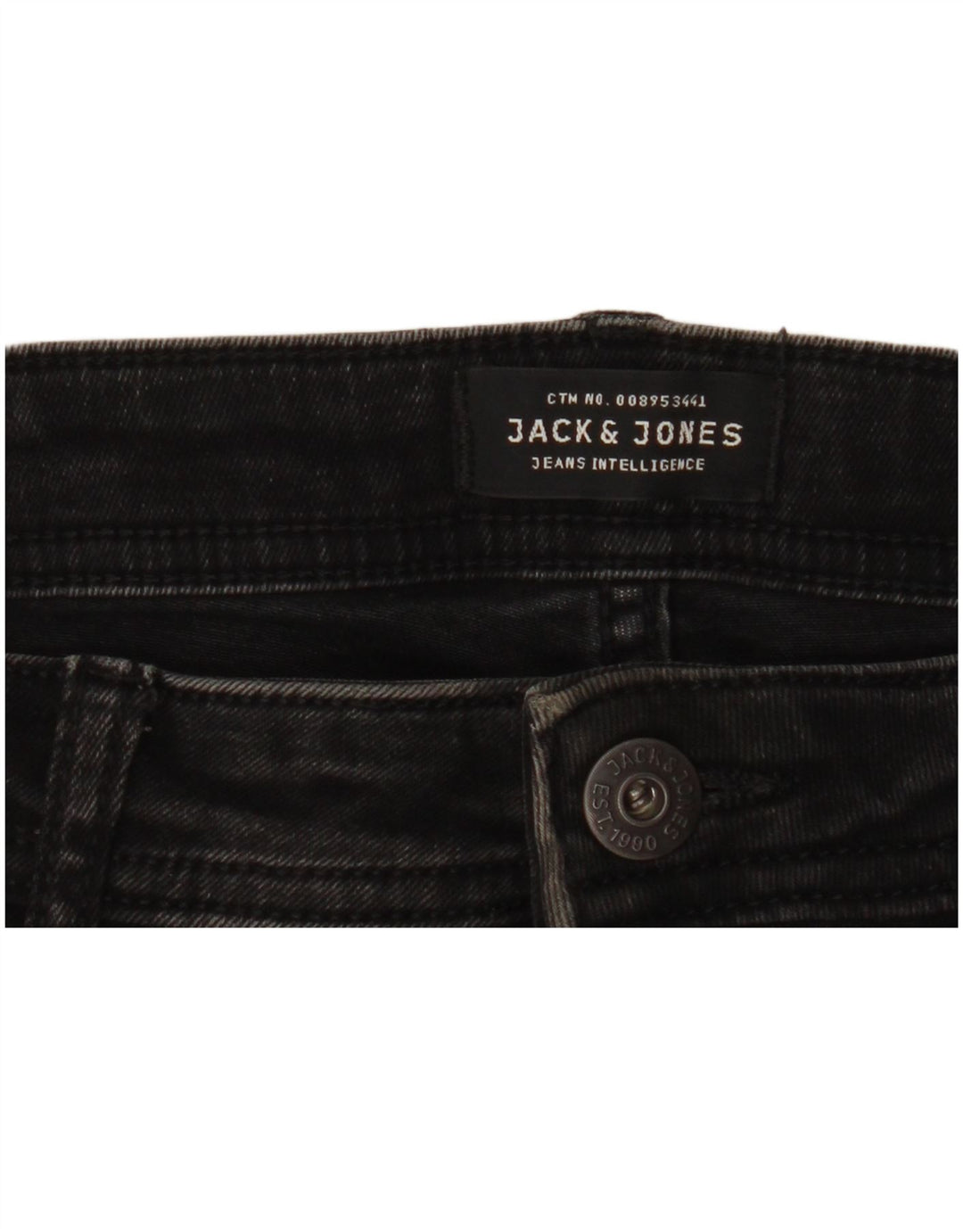 JACK & JONES Herre Liam Distressed Skinny Jeans W34 L31 Sort