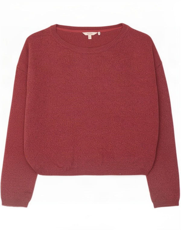 Fat Face Dame Oversized Boat Neck Sweater UK 14 Large Burgundy