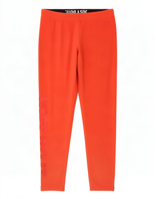 Nike Dame Grafiske Leggings UK 14 Large Orange Bomuld
