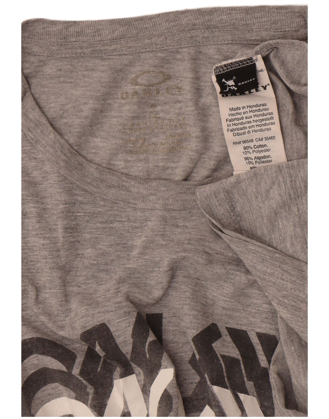 Oakley Herre grafisk T-shirt Top Stor grå Flecked Bomuld