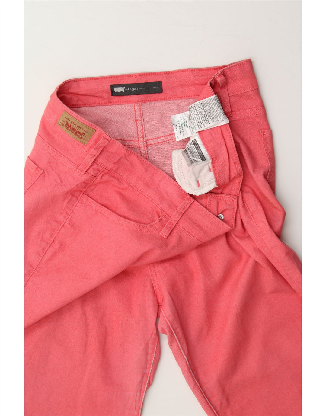 LEVI'S Womens Legging High Rise Legging Jeans W32 L30 Pink Cotton Vintage Levi's and Second-Hand Levi's from Messina Hembry 