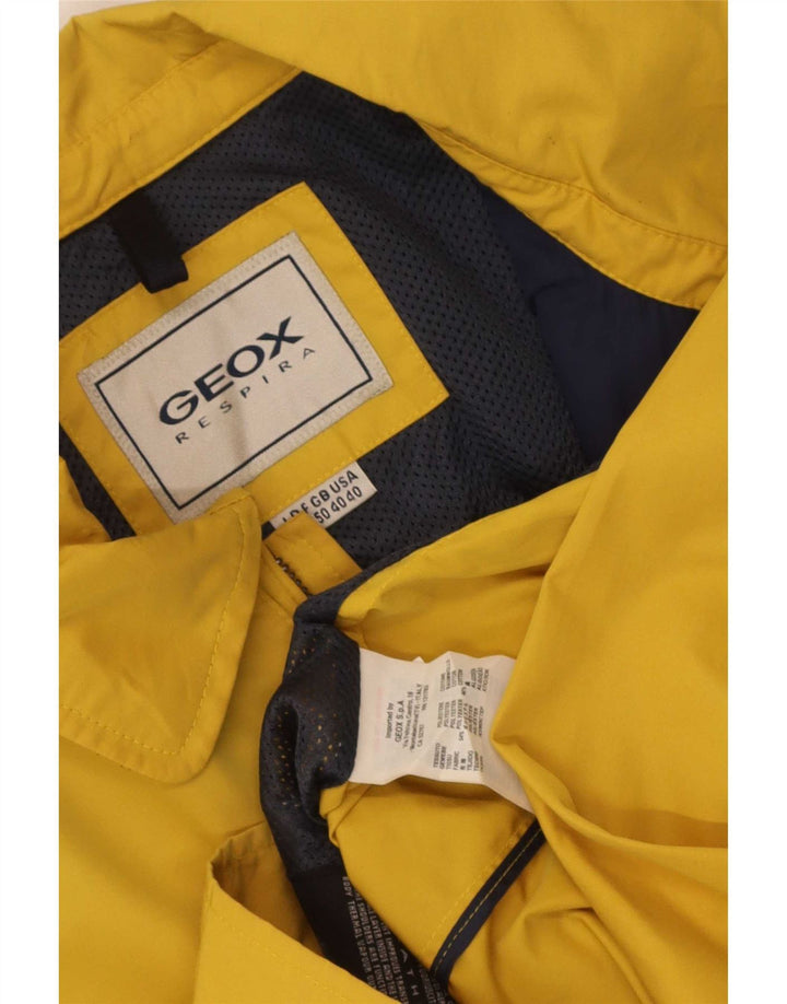 Geox Respira Herre Windbreaker Jacket UK 40 Large Yellow Polyester