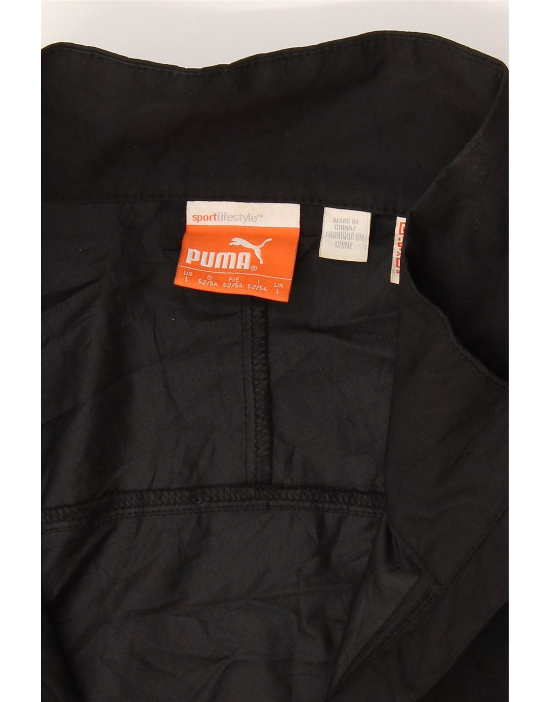 PUMA Mens Zip Neck Pullover Tracksuit Top Large Black Polyester Vintage Puma and Second-Hand Puma from Messina Hembry 