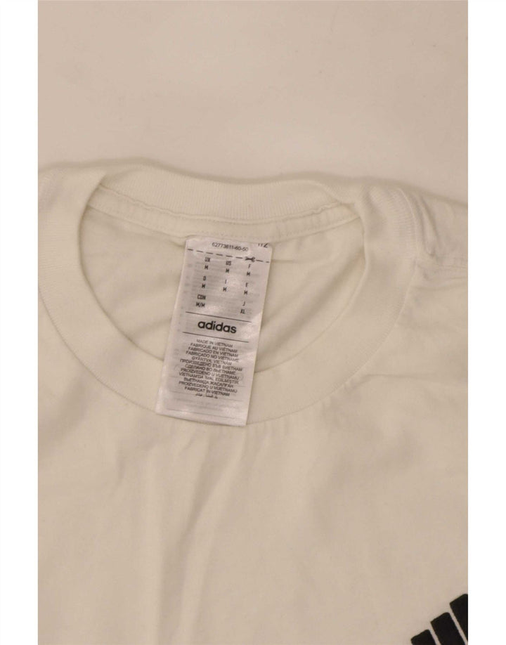 Adidas Herre T-Shirt Top Medium Hvid Bomuld