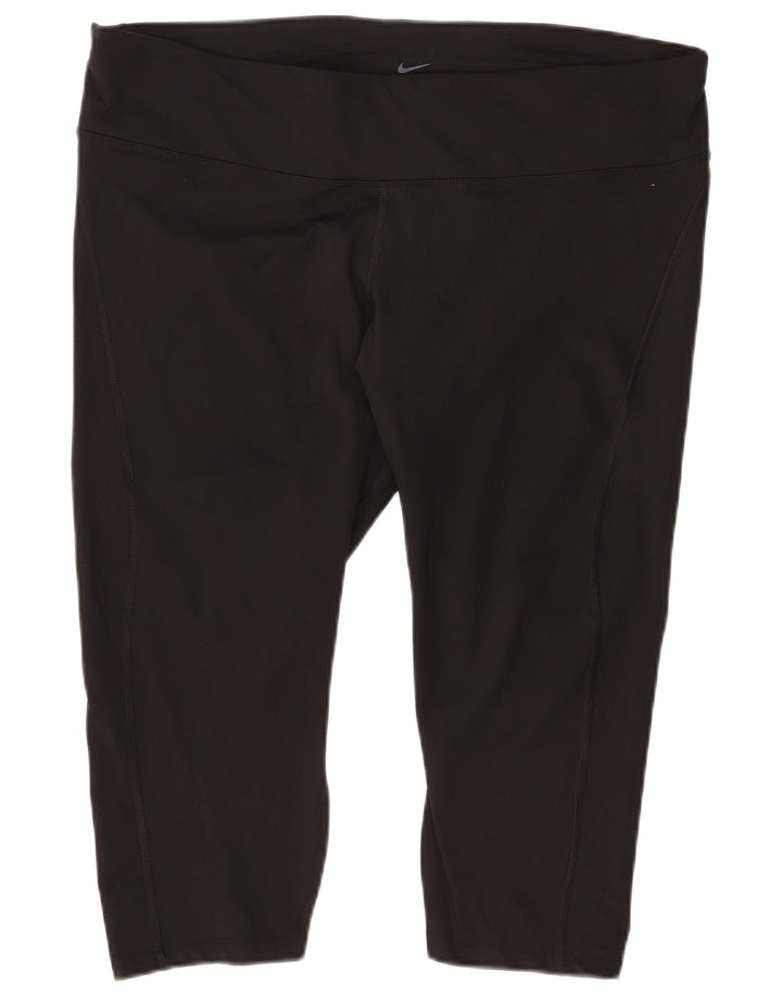 Nike Dame Dri Fit Capri Leggings UK 22 3XL Sort Polyester