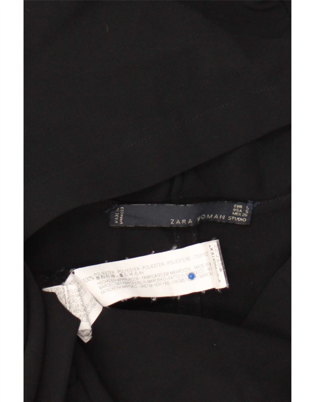 Zara Dame Pullover Hættetrøje Kjole UK 10 Small Black Polyester
