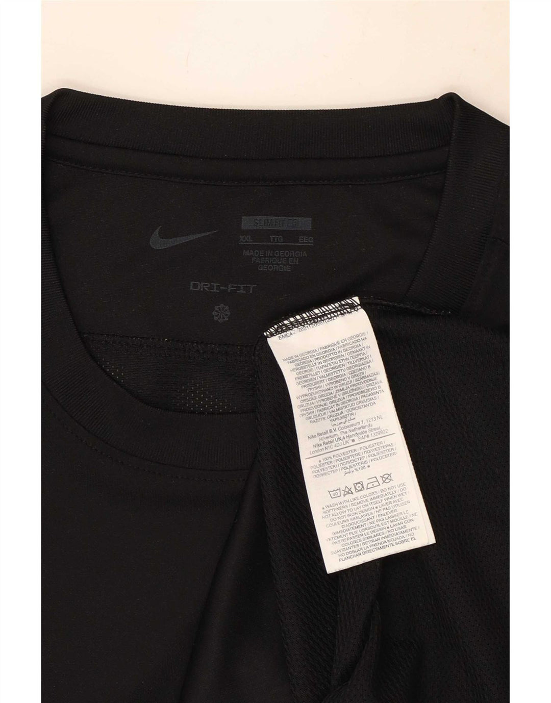 Nike Herre Dri Fit Slim T-Shirt Top 2XL Sort Polyester
