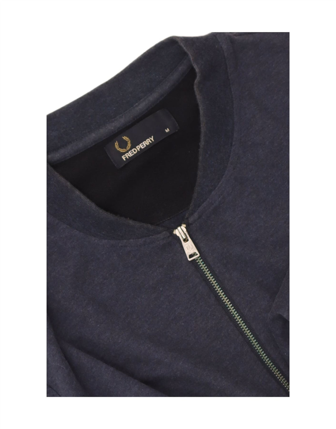 Fred Perry T-shirt med lynlås til mænd, mellemlang marineblå stribet