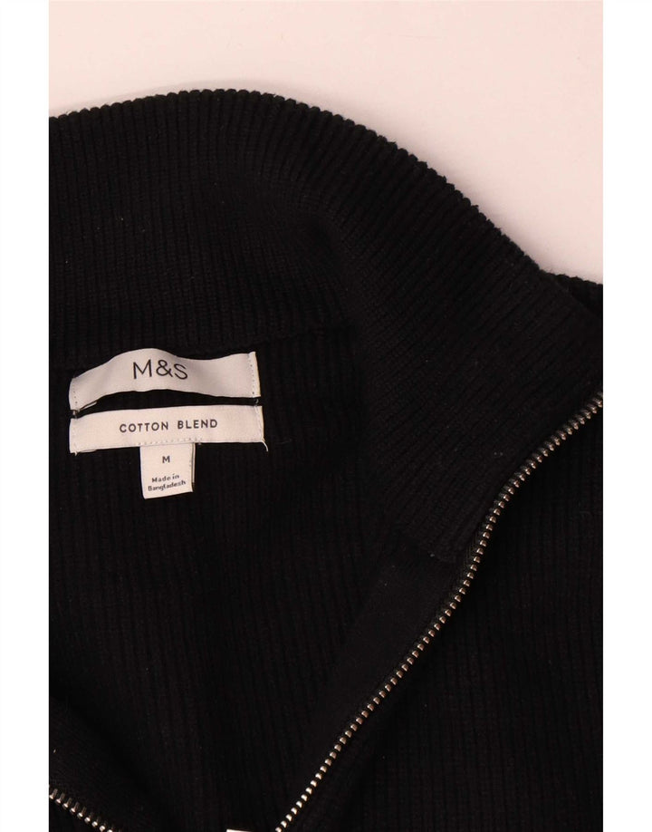 Marks & Spencer Herre sweater med lynlåshals mellem marineblå bomuld