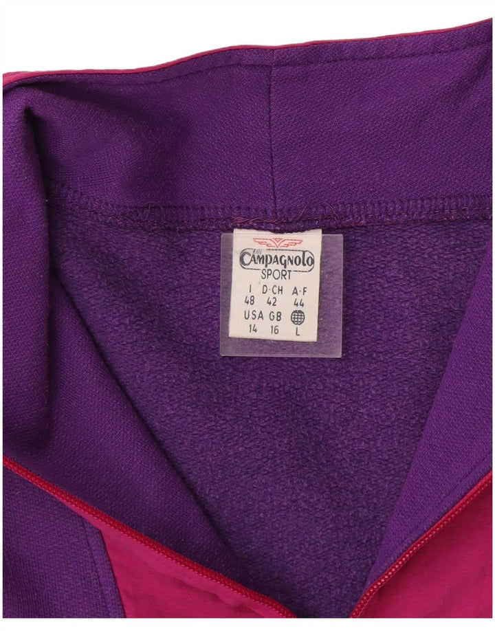 Campagnolo Herre Oversized Grafisk Sweatshirt Jumper UK 16 Large Purple