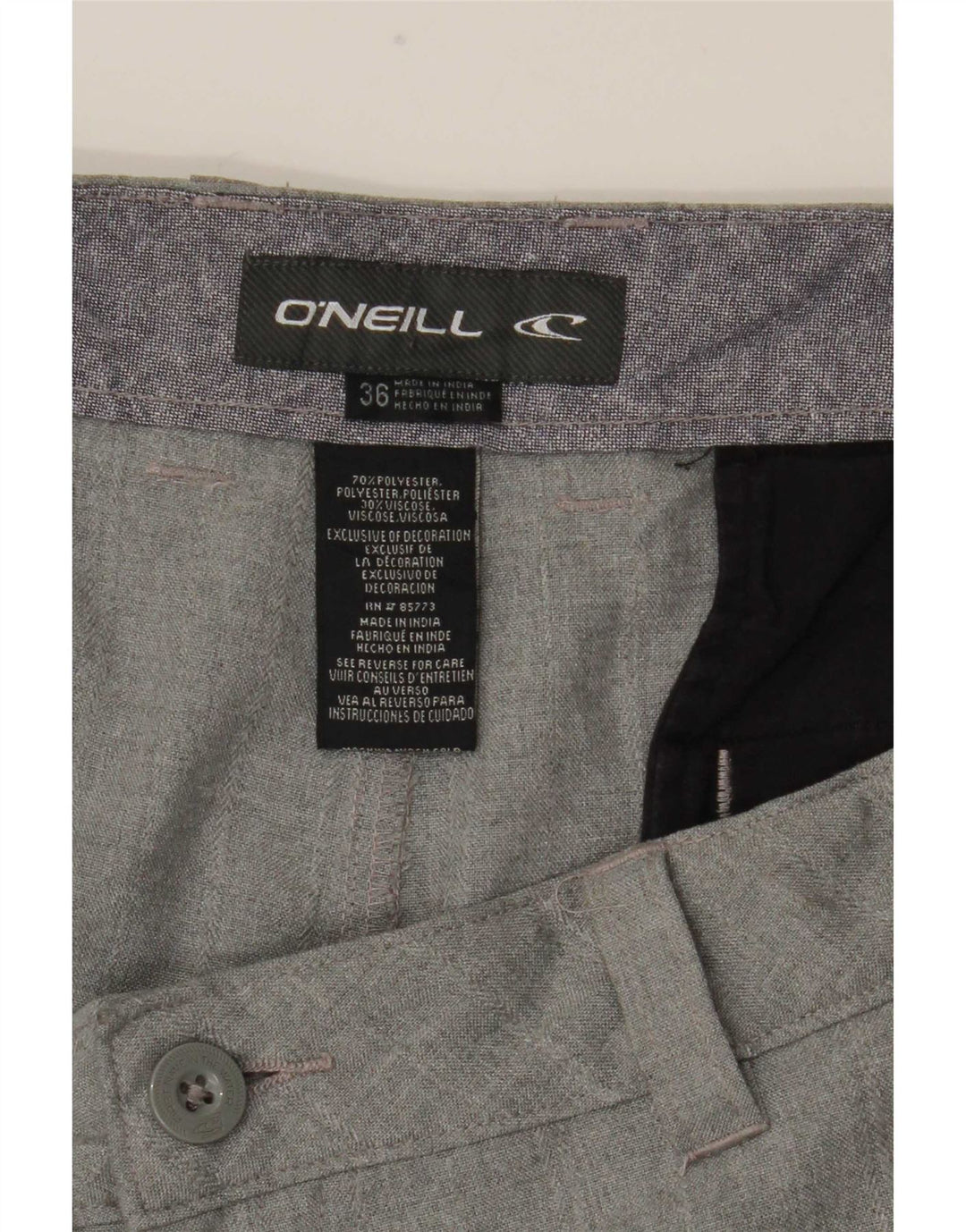 O'Neill Chino Shorts til mænd W36, store grå ternet polyester
