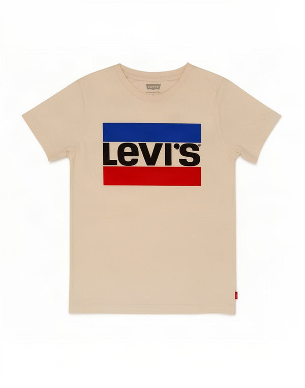 Levi's Boys Grafisk T-Shirt Top 8-9 år Lille hvid bomuld