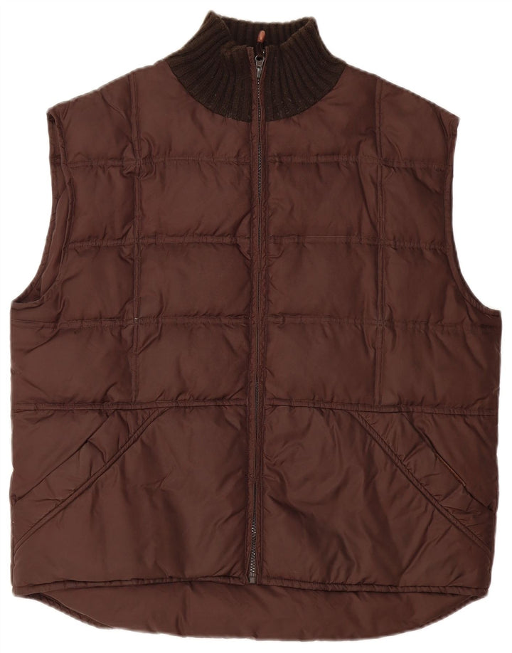 Vintage herre polstret Gilet UK 40 Large Brown