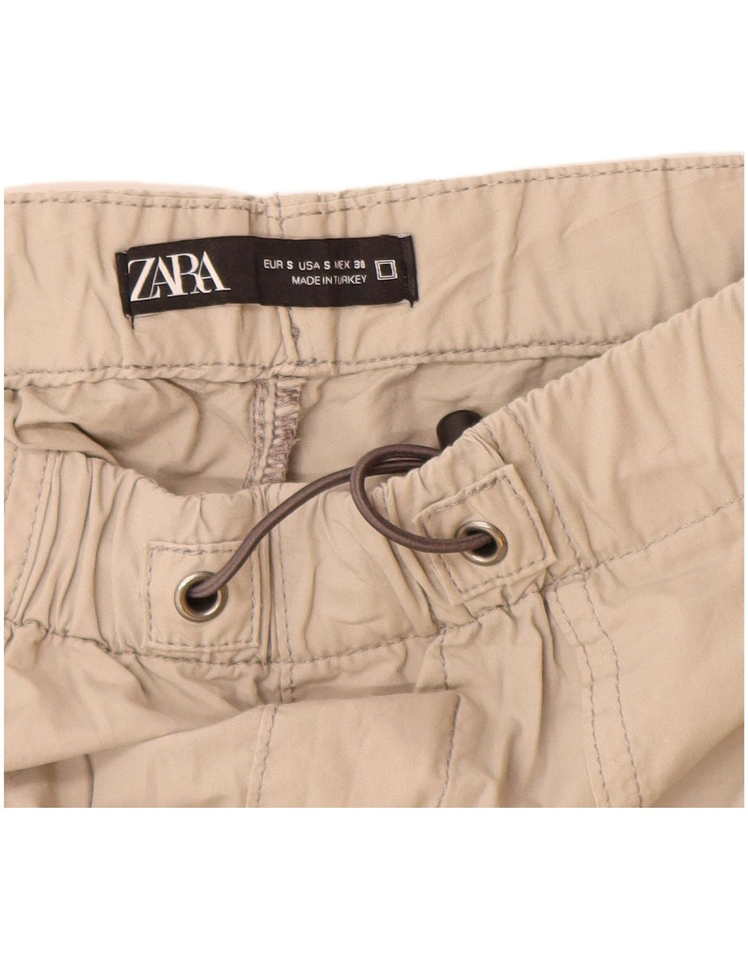 Zara Joggers Cargo Bukser Small W30 L29 Beige Bomuld
