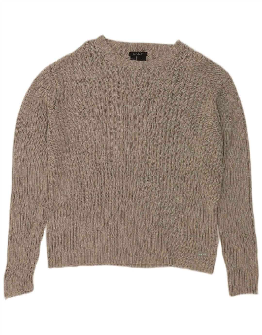 DKNY Dame Boat Neck Jumper Sweater UK 16 Stor Grå Bomuld