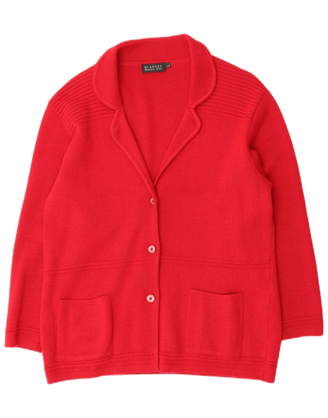Blarney Woolen Mills Dame Cardigan Sweater UK 16 Large Red Wool