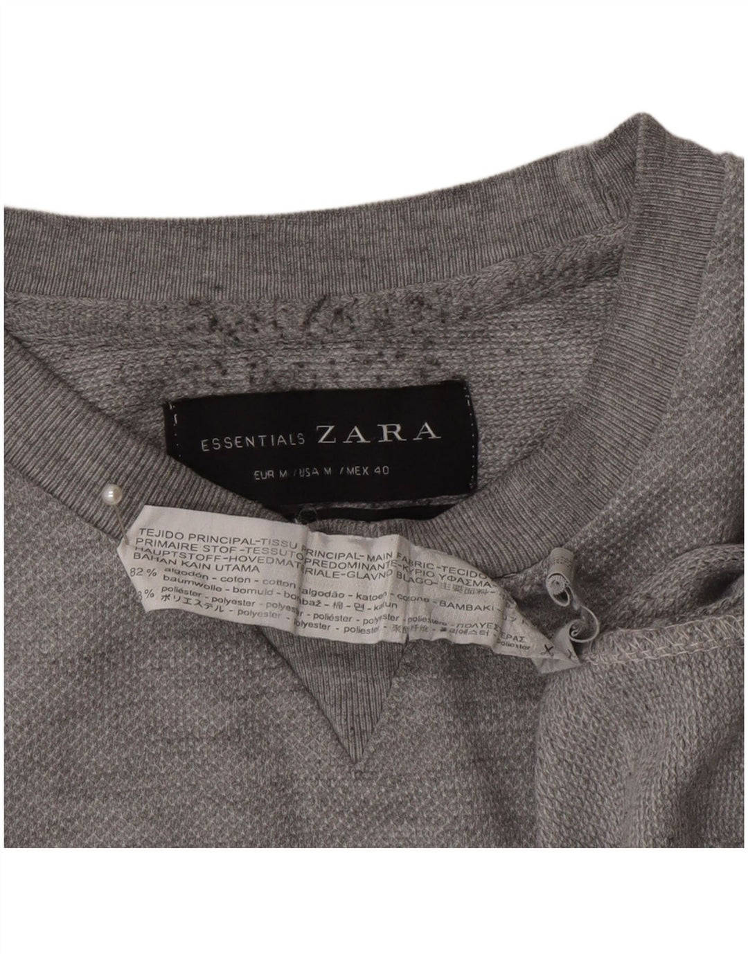Zara Herre sweatshirt Jumper Medium Grå Bomuld
