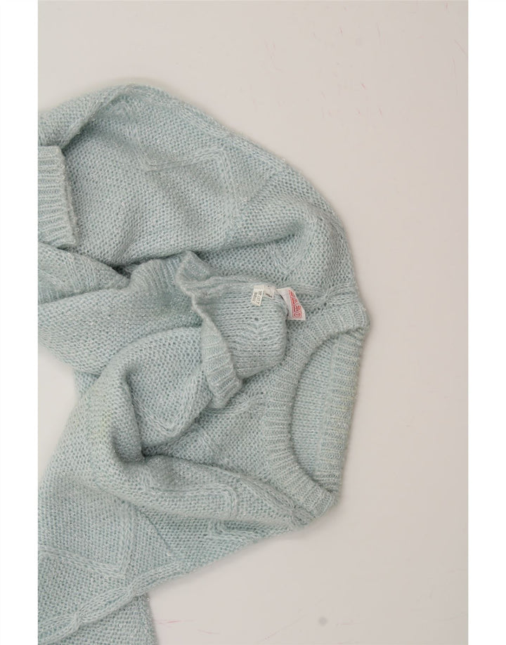 VINTAGE Womens Boat Neck Jumper Sweater IT 40/42 Medium Blue Polyacrylic Vintage Vintage and Second-Hand Vintage from Messina Hembry 