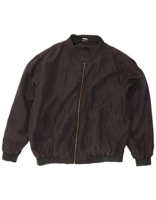 Vintage herre bomberjakke UK 42 XL sort silke