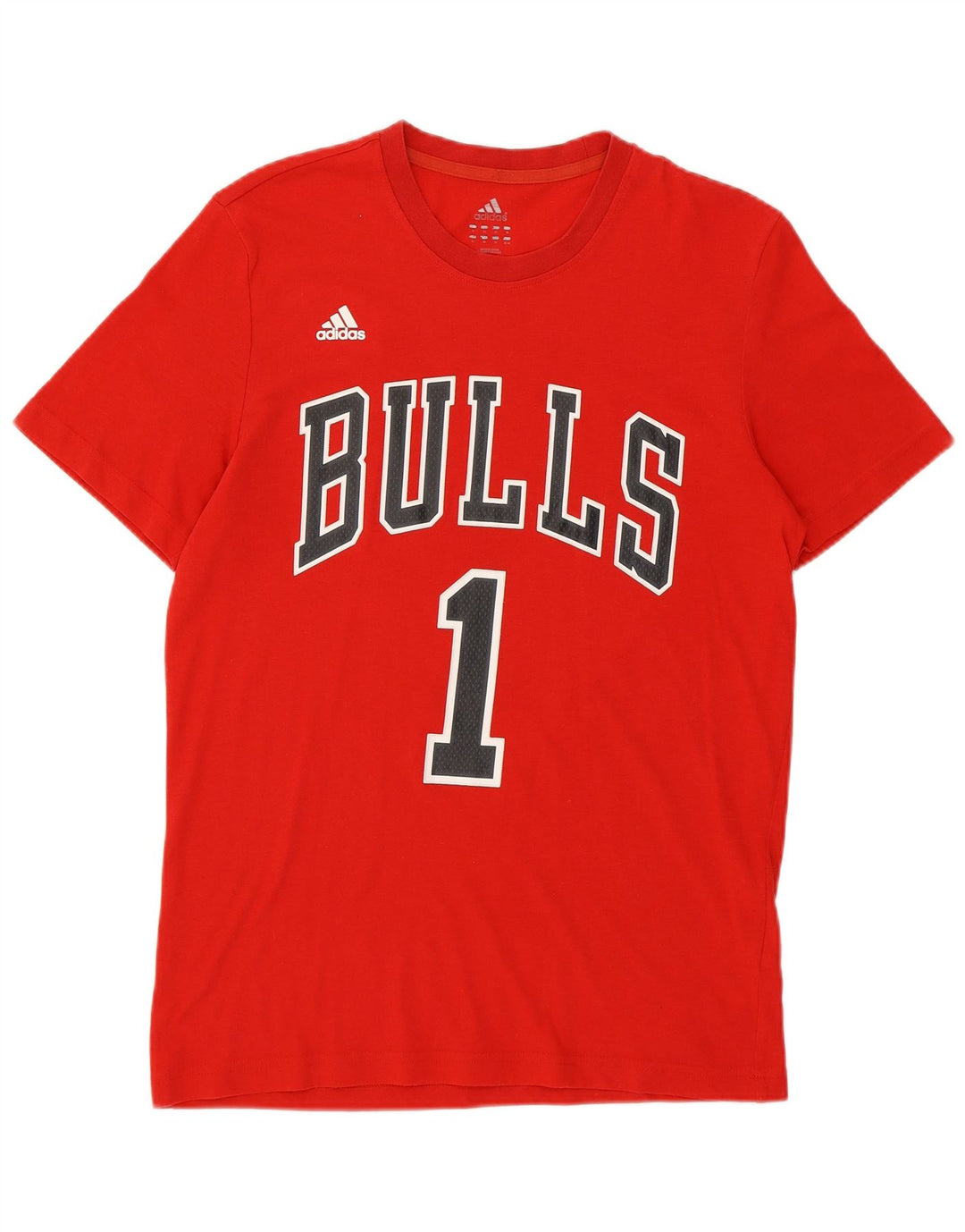 Adidas Herre Bulls Grafisk T-Shirt Top Medium Rød Polyester