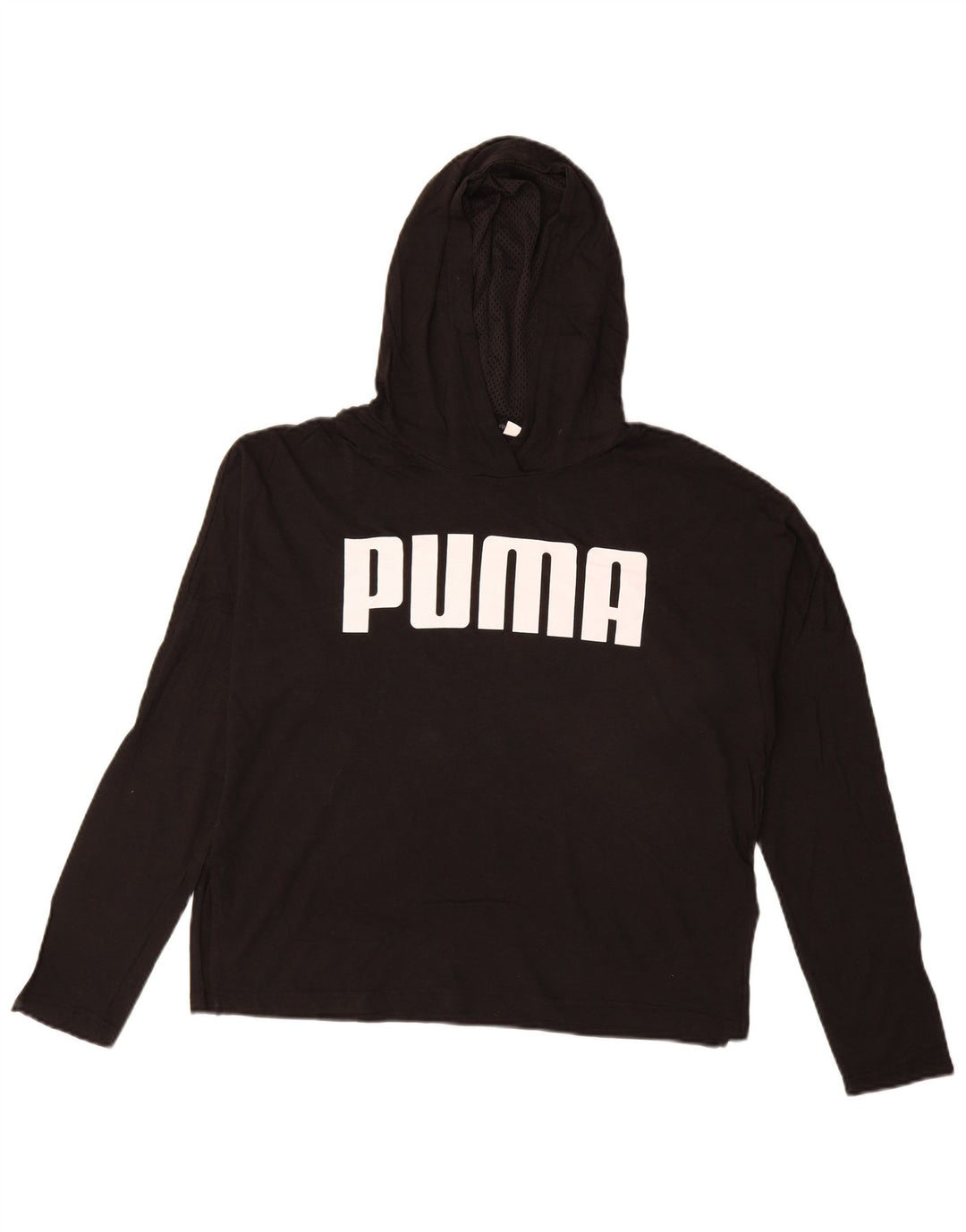 PUMA Oversized grafisk top med hætte, langærmet UK 10 Small Black